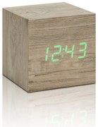 Digitális ébresztőóra Wooden Cube Click – Gingko