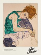 Reprodukció Seated Woman - Adele Herms (1917), Egon Schiele