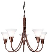 Elstead EM5-COPPER - Csillár láncon EMILY 5xE14/40W/230V