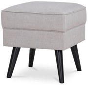 Lábtartó Zsámoly, világosszürke szövet kárpittal, bükkfa lábakkal