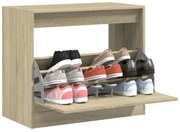 sonoma tölgy színű szerelt fa cipőszekrény 80x42x69 cm