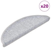 20 db világosszürke félkör alakú lépcsőszőnyeg 56 x 17 x 3 cm