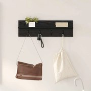 Fali Kabáthorog polcokkal Musta tammi 60 x 10.5 x 18 cm Faanyag