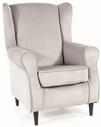 Baron Velvet fotel világosszürke