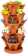 4Home virágpiramis 5 részes, terrakotta, 5 emelet