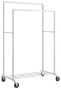 Dupla ruhatartó állvány, kabáttartó, fehér