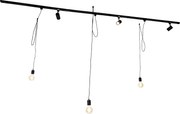 Okos sínrendszer fekete 3 spotlámpával és függőlámpa 1 fázisú - Cavalux Jeana