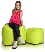EMI kocka alakú limezöld műbőr babzsákfotel