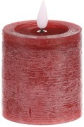 Gyertya LED fénnyel és időzítővel, piros, paraffin, 10 cm-es
