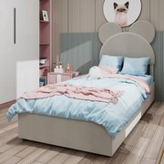 Kárpitozott ágy Dupla gyerekágy 140x200 hidraulikus bézs