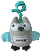 Baby Mix Oktató játékos plüss játék klipszel,bagoly, zöld