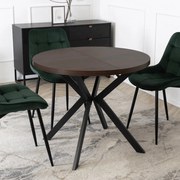 Bővíthető Étkezőasztal Dió/Fekete Színben. LUGO 90-190 cm