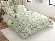 Pamut ágynemű FLORIBIRD POLY zöld Ágyneműhuzat mérete: 2 db 70 x 90 cm | 200 x 220 cm