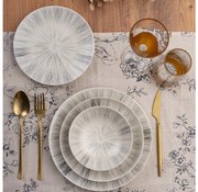 24 darabos étkészlet, szürke/porcelán