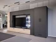 Kaldera szekrénysor (Antracit-Sonoma) 2 ajtós ruhás elemmel modern