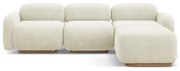 Krémszínű buklé moduláris sarokkanapé Ailani – Makamii