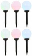 6 db napelemes kültéri LED gömblámpa 20 cm RGB