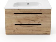 TMP VOX 80 GOLD CRAFT - fali fürdőszobabútor - NewArc 504080 porcelán mosdóval - 80 x 45 x 46 cm
