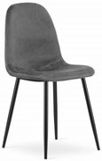 AKCIÓ sötétszürke bársonyszék COMO fekete lábakkal II. osztály