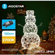 LED-es világító hóember dekoráció, meleg fehér MAX.3.6W IP44 120cm magas