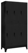 fekete acél zárható szekrény 90 x 45 x 180 cm