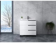 Torino White fürdőszoba szekrény mosdóval 90cm