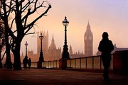 Fotográfia Big Ben and Houses Of Parliament on foggy morning, Scott E Barbour