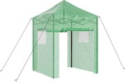 vidaXL Üvegház pop-up kerettel tetővel Zöld 200 x 200 x 300 cm Vas