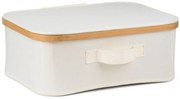 Tárolódoboz G21 40 x 30 x 15 cm, bambusz fedéllel, bézs
