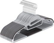 20 db-os vállfák, prémium műanyag ruhaakasztók, világos és sötétszürke