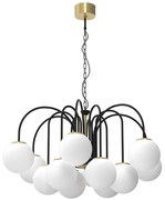 Csillár láncon CAMBRIDGE 12xE14/60W/230V fekete/sárgaréz