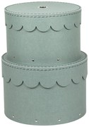 Mentazöld fedeles karton tárolódoboz szett 2 db-os ø 26x17,5 cm Wilma – Bigso Box of Sweden