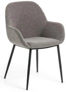 Szürke kárpitozott étkezőfotel Konna – Kave Home