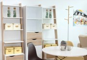 vitrines szekrény, tölgy sonoma/fehér, OSLO 75382