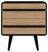 Fekete-natúr színű éjjeliszekrény Chantal – Støraa