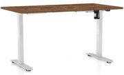 OfficeTech A állítható magasságú asztal, 120 x 80 cm, fehér alap, silverjack tölgy