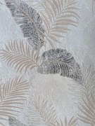 Fekete-drapp nagy levél mintás tapéta (5230407-22)