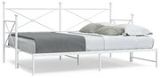 Daybed with Trundle without Mattress White 90x200 cm acél