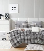 Szürke KARO flanel lepedő DeLuxe A csomag tartalma: 7 készlet csomagolása, A lapok mérete: 140x200 cm