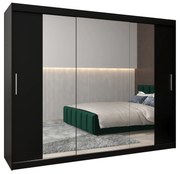Ruhásszekrény 250 cm Toki 2 (matt fekete + matt fekete). 1065032