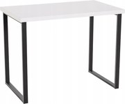 Loft íróasztal fém lábakkal, 120x60, fehér