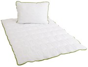 Egész évben használható steppelt paplan 140x200 cm párnával STELLA ALOE VERA 70x90 cm, fehér