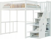 Emeletes ágy Gyerekágy Szekrény Lépcsős szekrény 140x200cm Fenyő