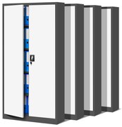 Set 4x fém iratszekrény JAN H, 900 x 1950 x 400 mm, antracit-fehér