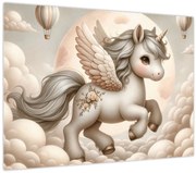 Kép - Egyszarvú a felhőkben (70x50 cm)