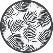 Kültéri Szőnyeg, fehér-fekete, Ø120 cm, Pp