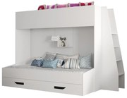 Kombinált gyerekágy 90 cm Puro 17 (matt fehér + fényes fehér + fekete fogantyúk). 1087120
