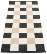 Fekete-krémszínű kültéri-beltéri futószőnyeg 70x160 cm Pix Black Vanilla – Pappelina