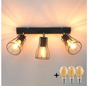 LED Spotlámpa TUBE II 3xE27/15W/230V fekete