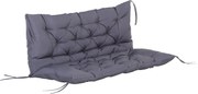 Outsunny Pad a Párnával és Háttámlával 132x110x10 cm Kerti Pad Matraccal 2 Ülőhelyes Padhoz 6 Rögzítőzsinórral Kerti Hinta Terasz Sötétszürke | Aosom